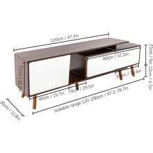 TV Stand, Rectangular TV Console TV Media Cabinet With Adjustable Storage Shelves & Doors, Modern TV Table Solid Wood Entertainment Center Stand For Living Room Bedroom - màu nâu - Xem 4