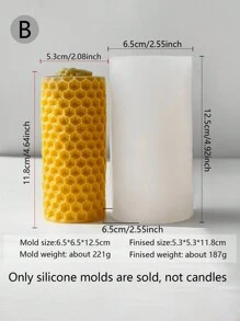 Honeycomb Column Candle Mold, Handmade DIY Honeycomb Column Handmade Plaster Mold, Suitable For Parties, Birthdays, Weddings And Dinners, Valentine's Day Gifts, Anniversary Gifts, Gifts For Mothers Graduation - White - View 9