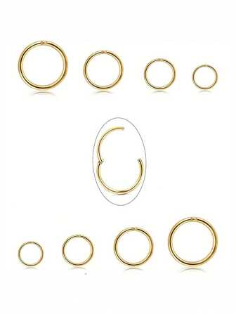 IRONBOX 1 件 16G 医用钢铰链式鼻中隔鼻环耳轮软骨耳甲耳屏耳环身体穿孔首饰