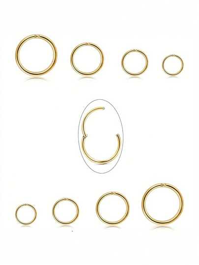 IRONBOX 1pc 16G Surgical Steel Hinged Clicker Septum Nose Rings Hoop Helix Cartilage Daith Tragus Earrings Body Piercing Jewelry