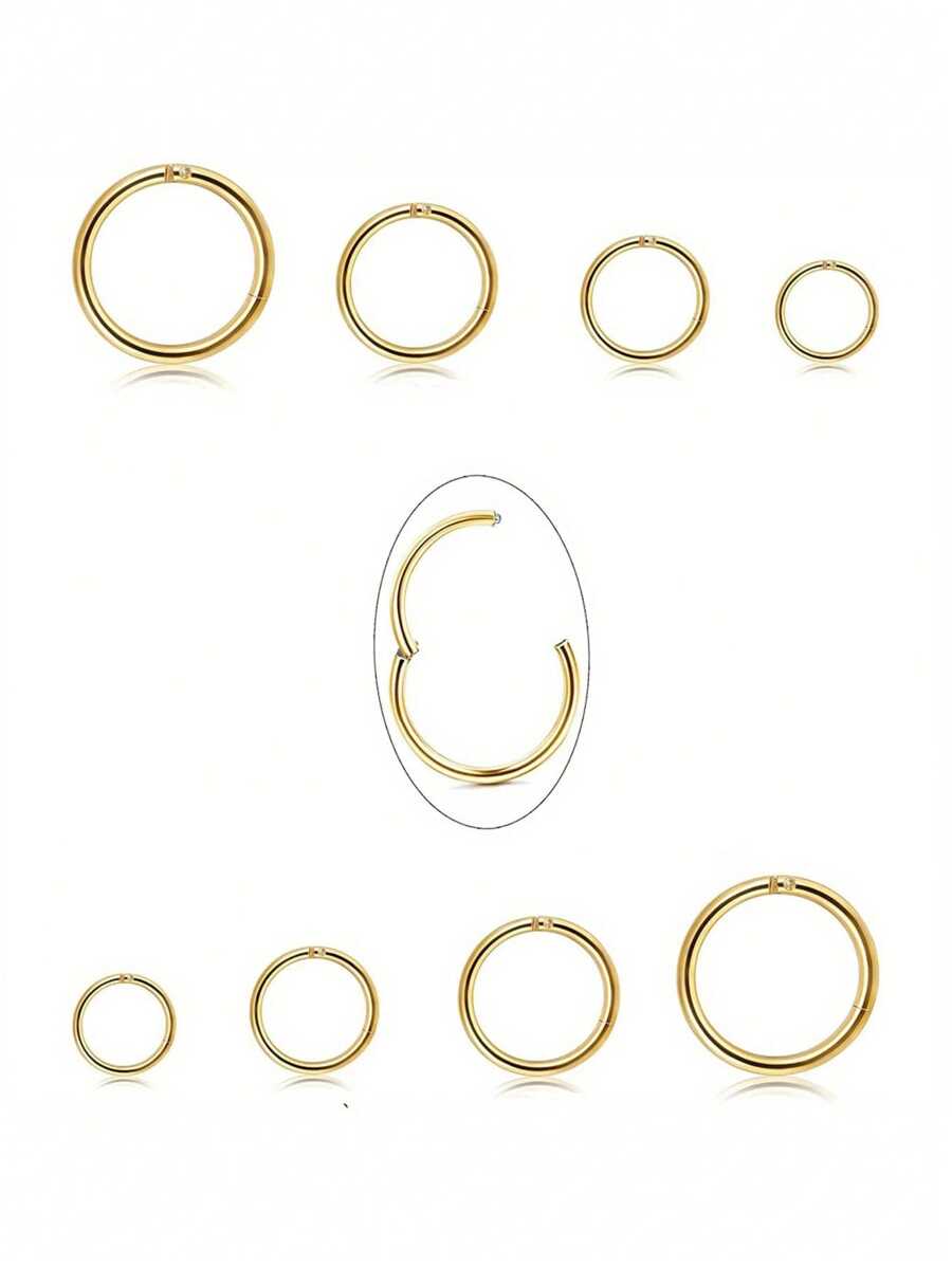 IRONBOX 1pc 16G Surgical Steel Hinged Clicker Septum Nose Rings Hoop Helix Cartilage Daith Tragus Earrings Body Piercing Jewelry