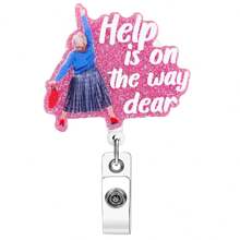 1pc Cute Badge Reel Retractable, Belt Clip Acrylic Bling Name Badge Holder For Nurse, Worker, Doctor, RN, LPN, CNA, Student