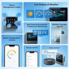 SONOFF NSPanel WiFi Smart Scene Wall Switch 2 Gang Switch Smart Home Control Panel With Temperature Control Function Smart Lights Control Work With Alexa And  Home Require Live And Neutral Wire - Black1 - View 2