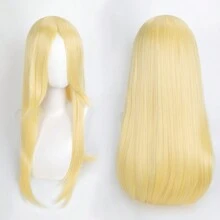 40英寸短款合成假发，带刘海，男女通用，适合男士佩戴，层次感直发，无胶耐热纤维，高密度，外观自然