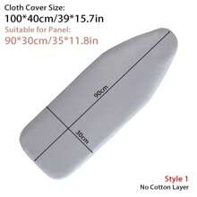 1 pieza Funda universal para tabla de planchar con borde elástico, resistente a las manchas, acolchado grueso, protección contra el calor de la plancha, funda para tabla de planchar, decoración de cocina, artículos del hogar - Gris - Ver 17