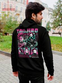 Anime Demon Kamado TanjiroSlayer Manga Kangaroo Sweatshirt Ref-0021 - màu đen - Xem 5
