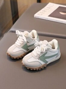 1 par de zapatos deportivos casuales cómodos, con malla transpirable y de moda para niños, para primavera/verano