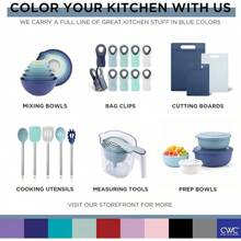 COOK WITH COLOR Measuring Cups Set And Measuring Spoon Set, Stainless Steel Handles, Nesting Kitchen Measuring Set, Liquid Measuring Cup Set, 12 PC Stainless Steel, Mint - Navy - View 11