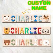 Customized Personalized Name Puzzle Board, Christmas Gift, Name Puzzle, First Birthday Gift, Unique Name Puzzle Board, Baby Boy Or Girl Early Education Toy, 3D Letter Puzzle Toy, Customized Baby Name - Multicolor - View 1