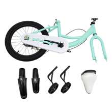 kangten 16 Inch Bike Adjustable Multifunctional Bicycle W/ Removable Stabilisers, Cycling Bike With Training Wheels, Green, Gift - Green - View 11