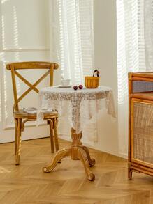 1 khăn trải bàn ren hoa - Khăn trải bàn cà phê viền ren mỏng có thể giặt được theo phong cách mộc mạc - Lý tưởng cho dã ngoại, cắm trại, tiệc sinh nhật, ngày lễ tình nhân và trang trí nhà bếp - Màu be - Xem 10