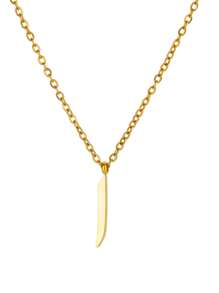 1 pieza Collar con colgante de letra árabe de moda para mujeres y hombres, color dorado, de acero inoxidable, joyería islámica para el cuello