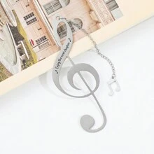 A 1pc Silver Premium Note Bookmark With A Unique And Compact Pendant, The Best Reading Gift For Music Lovers.