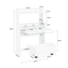 SoBuy Children Folding Table Desk Children Desk With Mobile Storage Chest White W64 X D62 X H98cm FWT105-W - White - View 2
