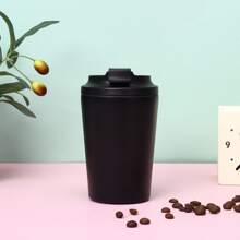 1pc Simple Portable Fashionable 350ML Stainless Steel Vacuum Insulated Coffee Cup Back To School - Multicolor - View 6