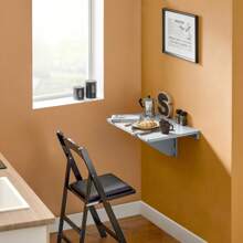 SoBuy FWT03 Wall-Mounted Folding Table, Kitchen Table, Children's Furniture, Laptop Table, Dining Table, Desk - Grey - View 8