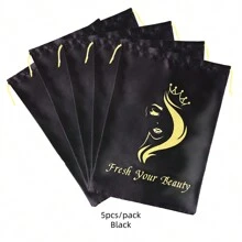 AliLeader 5 st. satinhårpåsar för buntar satinpåsar med dragsko satinperukpåsar för förpackning av hårförlängningar, buntar, peruker hårförvaring bärpåsar för hårverktyg hemresor - Multifärgad - Visa 9