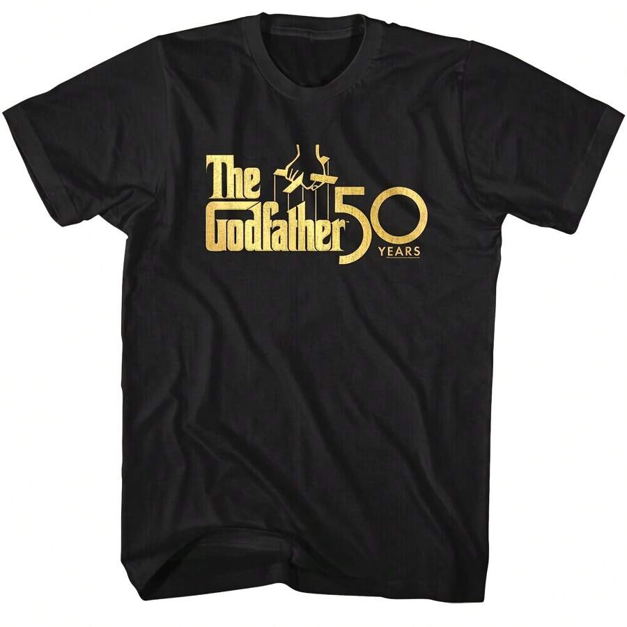 THE GODFATHER T-Shirt 50 Years Logoie Poster Big And Tall Shirts - Black - View 1