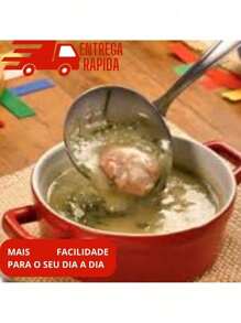 Concha para Sopa Feijão Caldos em Aço Inoxidável Maciço Grande 30 cm