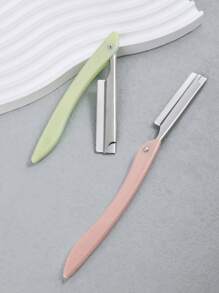 2 件不锈钢面部毛发修剪刀，专业修眉、修胡须工具，适合男女，化妆，便宜，房间装饰，梳妆台，旅行，卧室，化妆配件，修眉刀 - 彩色 - 查看 3