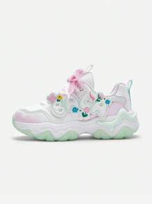 Balabala Girls' Sweet And Breathable Sneakers, Spring/Fall - Original White - View 2