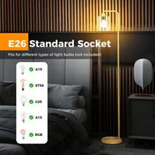 Homasis Industrial Floor Lamp W/ Hanging Glass Lampshade And Foot Switch Modern - 美規A型插(110-127V) - 查看 9