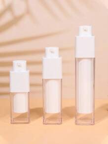 1 pieza Botella de cosméticos portátil al vacío y giratoria, apta para loción, esencia, spray, base de maquillaje, humectante, botellas de muestra de viaje