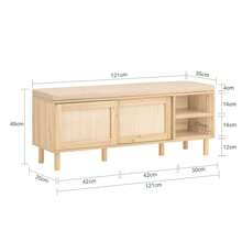 SoBuy FSR163-N, Ghế để giày, tủ giày, tủ đựng đồ ở hành lang, có 2 cửa trượt và đệm ngồi, rộng 121 x sâu 35 x cao 49cm - màu nâu - Xem 5