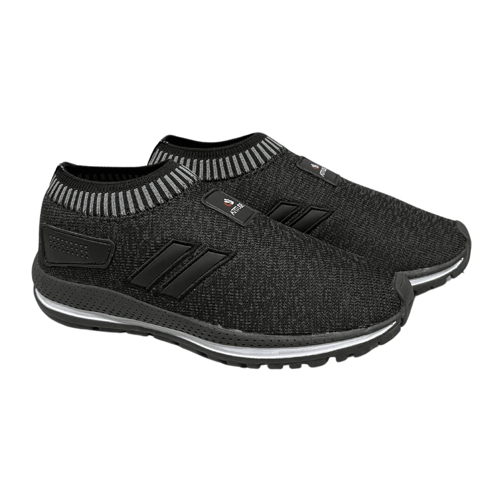 Women's Comfortable Lightweight Lace-Up Sock Sneakers - 黑色 - 查看 1