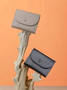 1 Portamonete multifunzionale con texture di litchi, mini portafoglio piccolo con porta carte, in pelle PU morbida