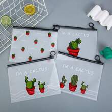 4pcs Random Style Large Capacity Cute Transparent Pencil Bags - Perfect For Students & Office Supplies!