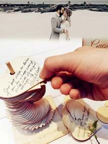 72 件木质心形留言簿 - 完美的婚礼接待装饰和回礼