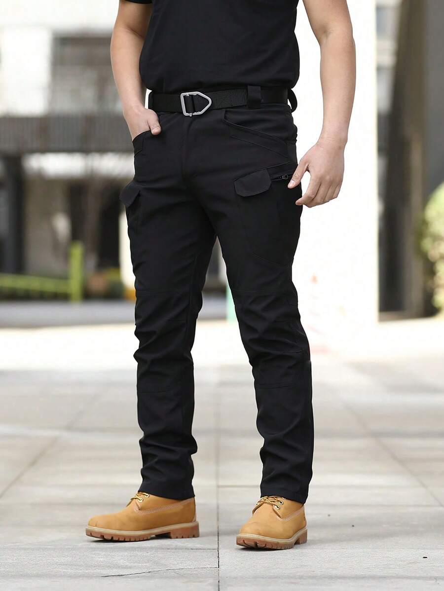Multi-Pocket Military Tactical Pants For Men - Black - View 1
