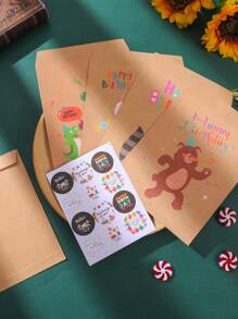 24pcs Floral Thank You Gift Paper Bags With Stickers, Cute Animal Balloon Birthday Party Gift Paper Bags With Stickers, Kraft Happy Birthday Gift Bags, Colorful Packaging Bags For Birthday Party Decor