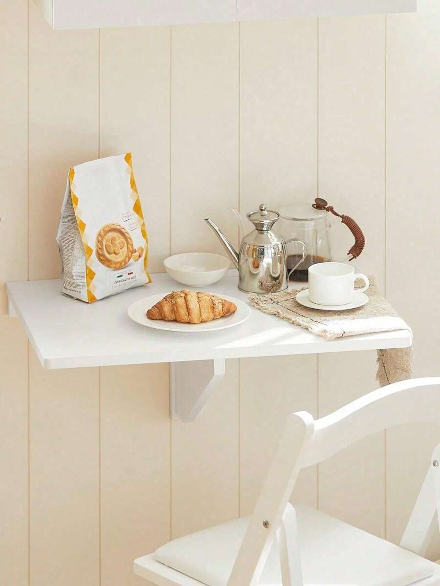 SoBuy FWT03 Wall-Mounted Folding Table, Kitchen Table, Children's Furniture, Laptop Table, Dining Table, Desk - White - View 1