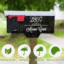 Custom Mailbox Address Label Stickers - PET Material, Personalized House Number And Street Name Decal Set, Weather-Resistant Outdoor Mailbox Numbers Sign, Reflective - Standard & Large Size Options