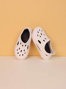 1 双男女款厚底防滑多色沙滩/室内休闲透气凉鞋 - 黑與白 - 查看 1