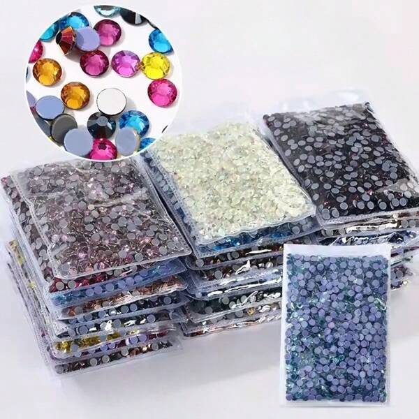 Glass Hot-Fix Crystal Rhinestones Flat Back For DIY Clothes Fabric Decora