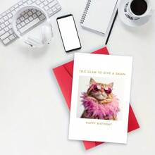 1 cái, Thiệp chúc mừng sinh nhật mèo hài hước, Quà tặng độc đáo cho chủ sở hữu thú cưng, Chất liệu giấy, Thích hợp cho bạn bè, gia đình, người yêu chó/mèo, Lời chúc mừng sinh nhật sáng tạo kèm phong bì - Nhiều màu - Xem 7