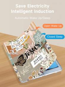 Funda protectora de tableta con palabras inspiradoras, compatible con iPad Mini4/Mini5/Mini6/Air 5ta Gen 2022, compatible con Samsung Galaxy Tab A9 Plus de 10,95 pulgadas, compatible con Huawei MatePad de 10,4 pulgadas/Tableta, con portaplumas/anti-caída/tapa con activación/suspensión automática