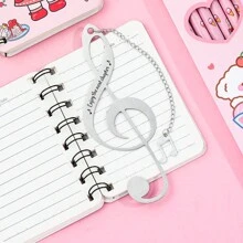 A 1pc Silver Premium Note Bookmark With A Unique And Compact Pendant, The Best Reading Gift For Music Lovers.