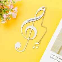 A 1pc Silver Premium Note Bookmark With A Unique And Compact Pendant, The Best Reading Gift For Music Lovers.