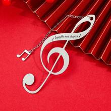 A 1pc Silver Premium Note Bookmark With A Unique And Compact Pendant, The Best Reading Gift For Music Lovers.