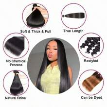 Straight Hair Bundles Unprocessed 10A Brazilian Straight Human Hair Bundles 3 Bundles Natural Color Real Human Hair Extensions For Women