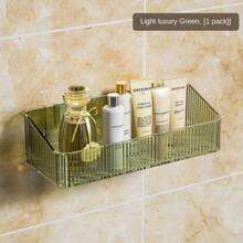 No-Drill Bathroom Shelf Toilet Rack Accessories Bathroom Storage Corner Shelve Kitchen Wall Dinding