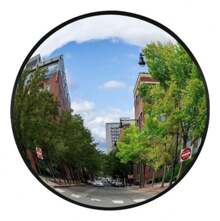 CONVEX MIRROR 40CM RUBBER FINISH USE IN RECEPTION GARAGE CORRIDORS SHOPS - Black - View 1