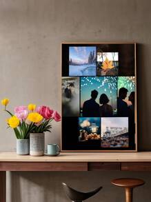 1 pieza de arte de pared de lienzo con diseño personalizado de rompecabezas, estilo de arte abstracto moderno, patrón geométrico multicolor, diseño de colgar sin marco, adecuado para decoración de habitación, decoración del hogar, decoración de pared, decoración de dormitorio, ideal como elementos de decoración de la habitación, suministros de decoración del hogar, regalo perfecto para novio, novia, padres