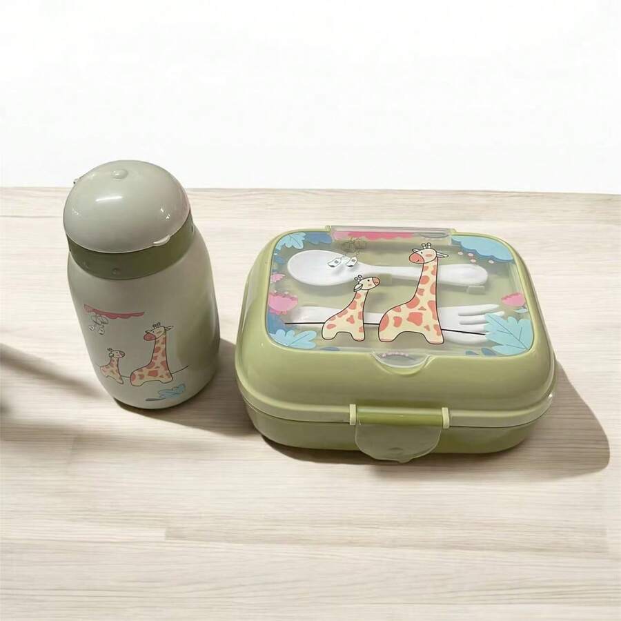 Lunchbox Kit With Children's Bottle For Lunch Box Includes Stickers - Army Green - View 1