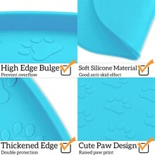 Pet Placemat Pet Feeding Mats Silicone Dog Bowl Pad Many Paw Cat Mat