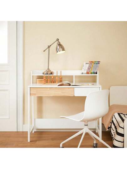 SoBuy Bureau Shelves, Computer Desk, Office Work Home Office, Corner White, Approx. 100x95x59cm (WxHxD), FWT106 view 10